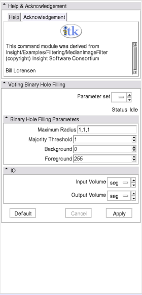 The panel for this module